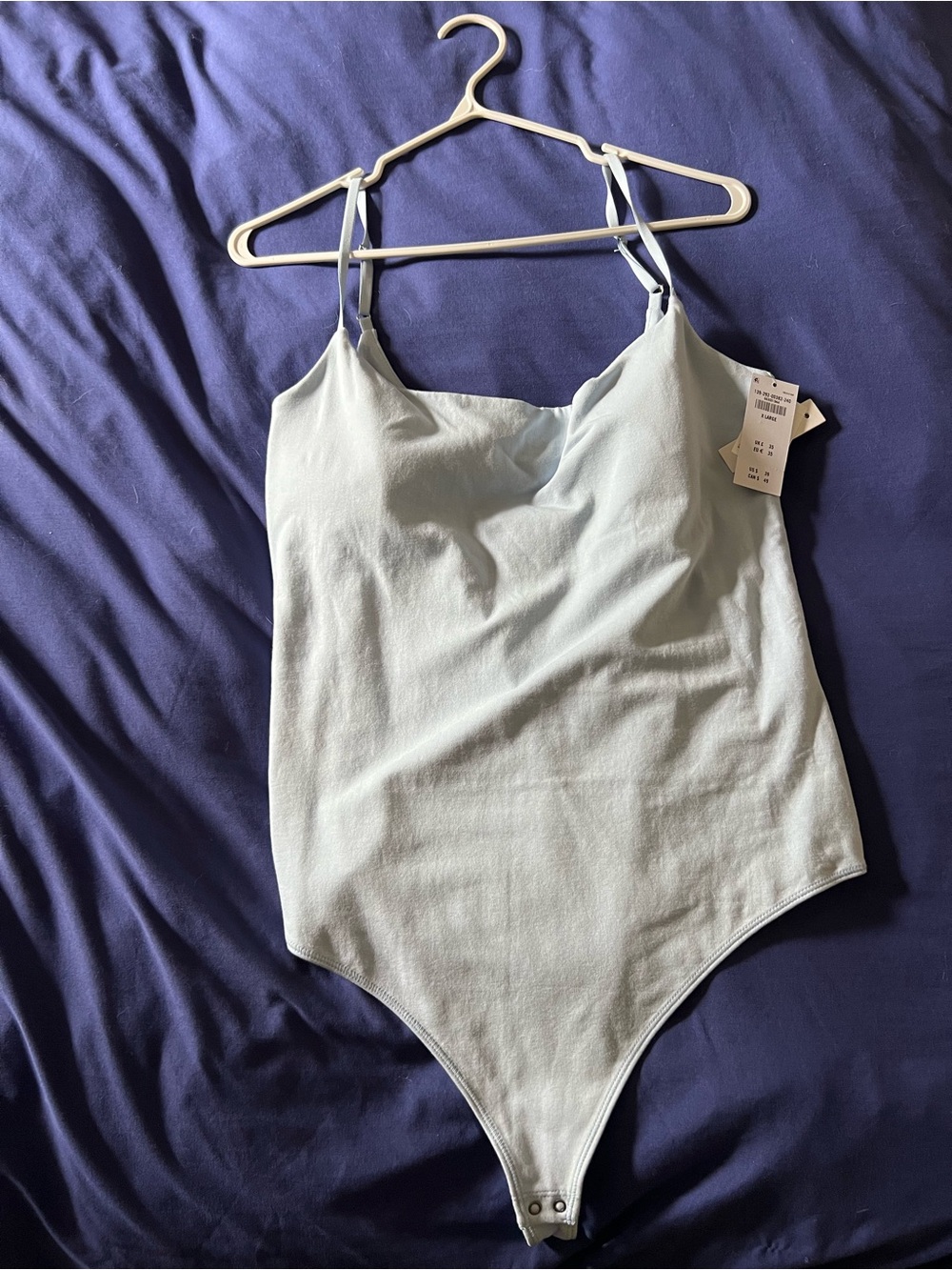 Abercrombie & Fitch Light Blue Women's Bodysuit with Spaghetti Straps